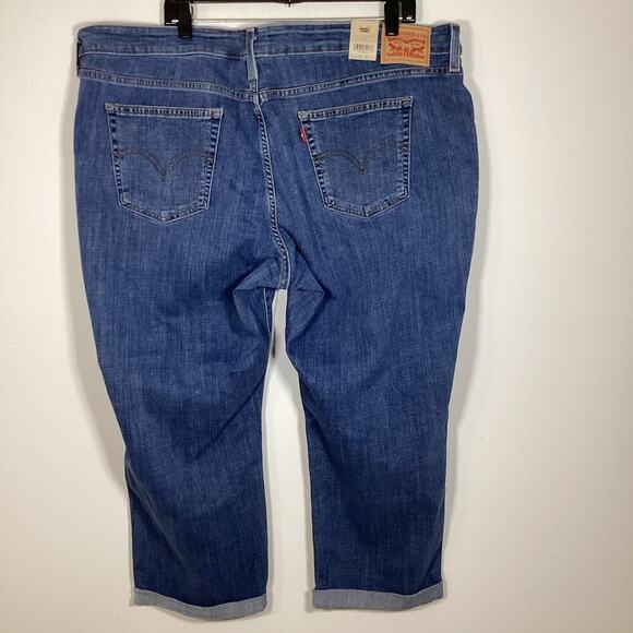 Levi’s Jeans Size 24W Boyfriend Fit Tapered Leg Denim NWT Mid Rise Cuffed Crop - Picture 10 of 11